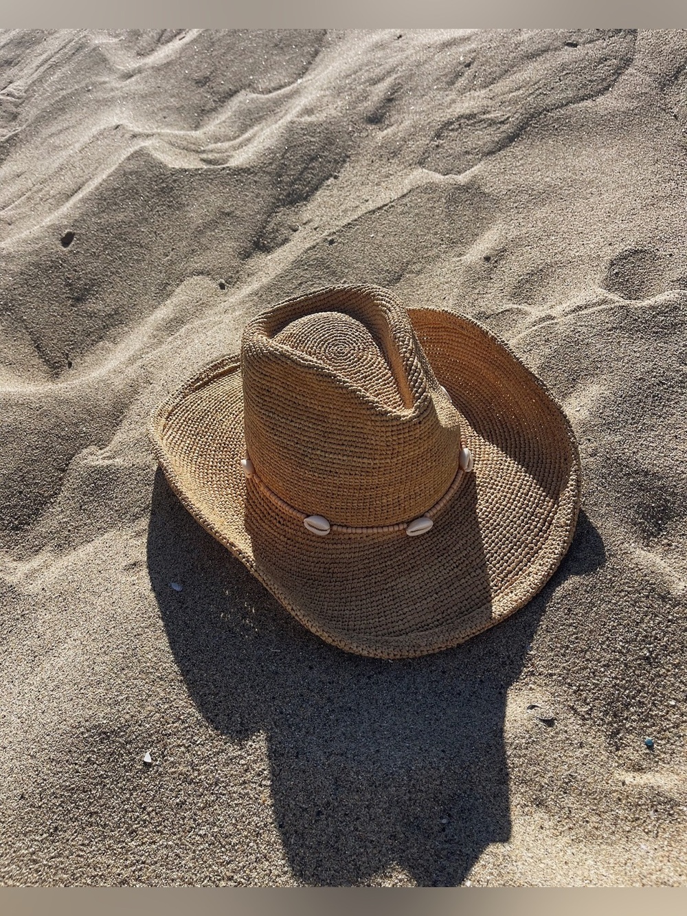 Wyeth Reed Shell Trim Band Straw Rancher Hat - Picture 2 of 3